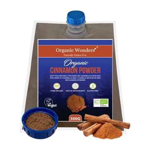 Organic Cinnamon Powder (Certified True Ceylon) | 100+ Servings | Delicious Flavour | Breakfast | Baking | Superfood Bowls 500g by Organic Wonders® Cover