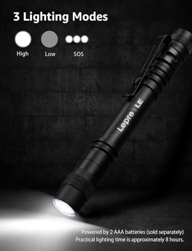 LE LED Pen Flashlights, Lightweight, Mini, Waterproof Pocket Flashlight with Clip, 2 Pack Small Flashlights for Inspection, Work, Emergency - Image 4