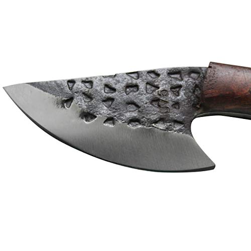 Wild Turkey Handmade Collection 1075 Carbon Steel Full Tang Hunting Knife - Handmade Forged High Carbon Steel Blade with Genuine Leather Sheath