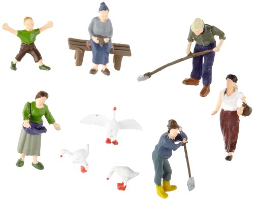 Preisvergleich Produktbild 15629 - NOCH - Landwirte, 6 Figuren + 3 Tiere + Zubehör