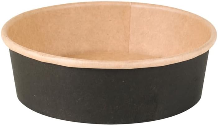 PacknWood 210PC480KN 5.9 Dia. x 5 x 1.77 in. 16 oz Buckaty Multi Purpose Bowl - Black & Kraft - 360 Piece