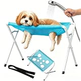 Dog Grooming Hammock Stand, Foldable Dog Bath Holder Sling Shower Chair