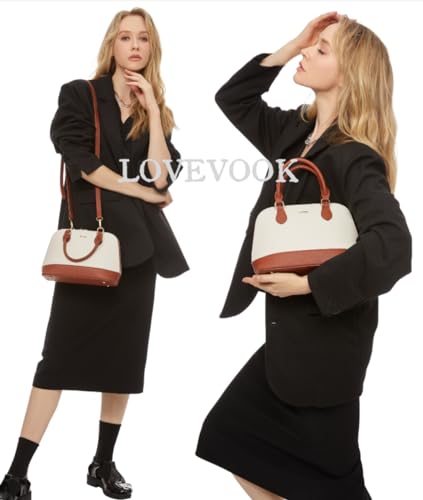 Image of LOVEVOOK Purse for Women Crossbody Bags Classic Double Zip Top Handle Dome Satchel Bag