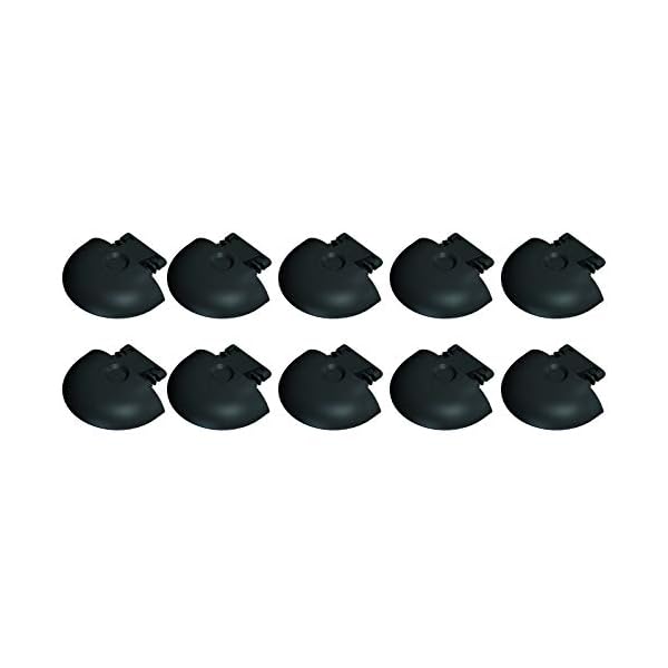 10x Endkappe/Einsteckkappe fÃ¼r Airlineschiene runde Form Slimversion, schwarz, Kunststoff