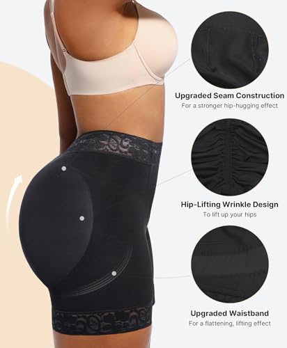 Image of SHAPELLX Butt Lifting Shapewear For Women Tummy Control Faja Shaping Shorts Thigh Slimming Panties Mid Waisted Shaper