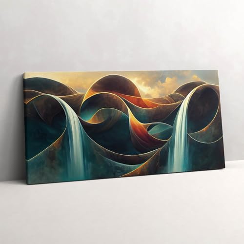Tableau photo sur toile cascade decoration murale moderne 120x60cm