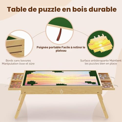 Planche à puzzle pour trier ses pièces sans encombrer la table du salon