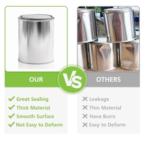 Wisyurt Farbbehälter mit Deckel, 1 Viertel, Aufbewahrungsbehälter für Farbe, 6 Stück Metalleimer zur Aufbewahrung von Farbe mit Deckel.