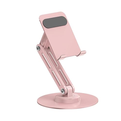 EKLMCFS 360 Degrees Book Stand Carbon Steel Reading Rack Folding Holder(Pink)