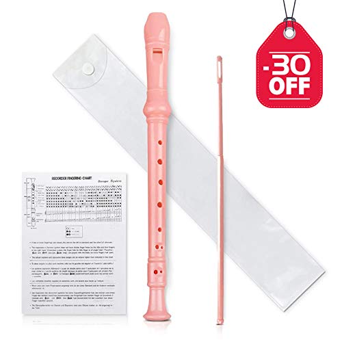 KINGSO 8-Hole Soprano Descant Recorder With Cleaning Rod + Case Bag Music Instrument
