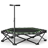 East Mount 42' Folding Fitness Trampoline for Adults, Foldable Mini Trampoline with Handle, Exercise Rebounder, Small Trampoline for Adults, Max Load 440lbs, for Indoor Garden Workout’