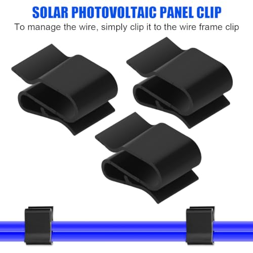 LINXIU Photovoltaic Cable Clamp Cable Clips Outdoor Trailer Frame Wire Clips Solar Panel Clip for PV Wiring Boat Cable Boat Trailer 30Pcs, 25*16mm, Black