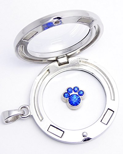 Cherityne September Birthstone Sapphire Blue Rhinestone Cat/Dog Animal Paw Floating Charm For Locket Pendants #TOP1