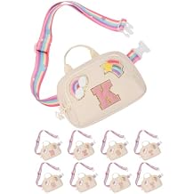 Fanny Pack for Girls, Cute Purse for Girls Teens Crossbody Bag for Kids Belt Bag With 2 Compartments Trendy Stuff Graduation Birthday Gifts for 4 5 6 7 8 9 10 11 12 13 Years Old Beige Initial K