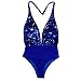 Produktbild QingJiu 2020 Damenmode V-Ausschnitt Neckholder Bikini Pailletten Badebekleidung Einteiler Badeanzug Beachwear