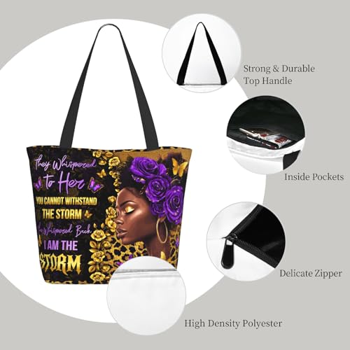 Bolso tote para mujer, bolso grande con cremallera y asa para hombro, ideal para viaje, trabajo, oficina, universidad y enfermería miniatura 5