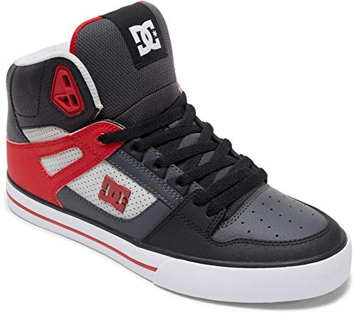DC DC Men's Pure HIGH-TOP WC Shoe, Grey/RED, 7 Medium US