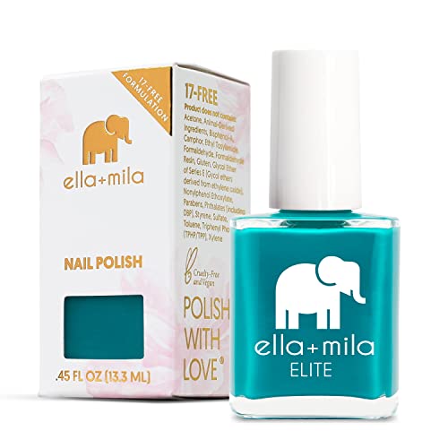 ella+mila Professional, Quick Dry, Long-Lasting & Chip-Resistant Blue Nail Polishes (One Way Ticket - 0.45 fl oz)