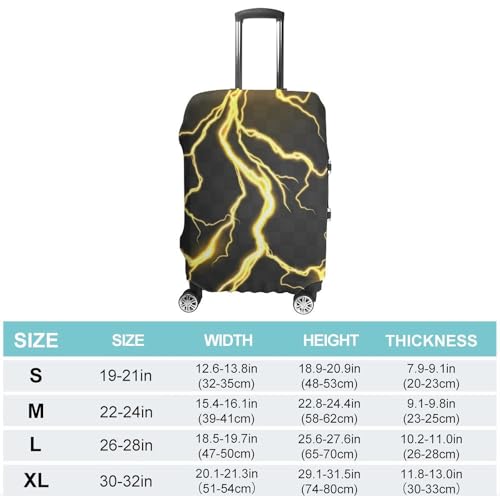 Yellow Lightning-bolt Travel Luggage Cover Protector, Washable Suitcase Protector Anti-scratch Spandex Baggage Covers Fits M2