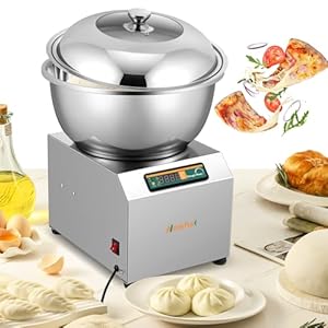 Newhai Commercial Dough Mixer 18LBS 750W, Stand Mixer Dough Kneading Machine Timing Function Dual Rotation for Restaurants Bakery Pizzeria 110V (18LBS/8KG)
