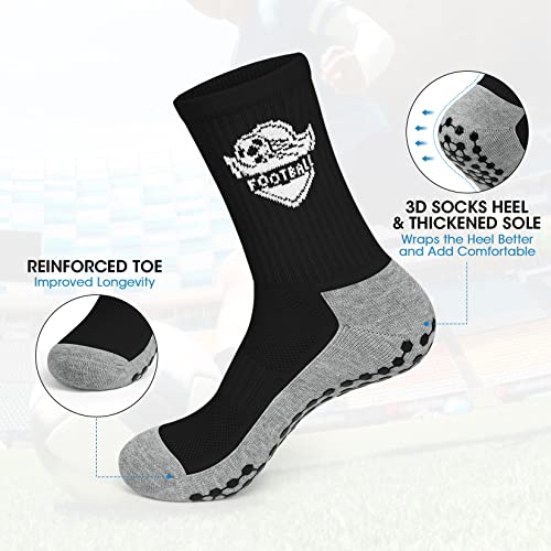 Bangjiaju Grip Socks For Kids 4 Pairs Anti Slip Child Crew Socks For Child Anti-Slip Athletic Sock For Youth Boys And Girls #TOP2