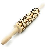 Embossing rolling pin, Dogs design, Cookies decorating wooden rolling pin