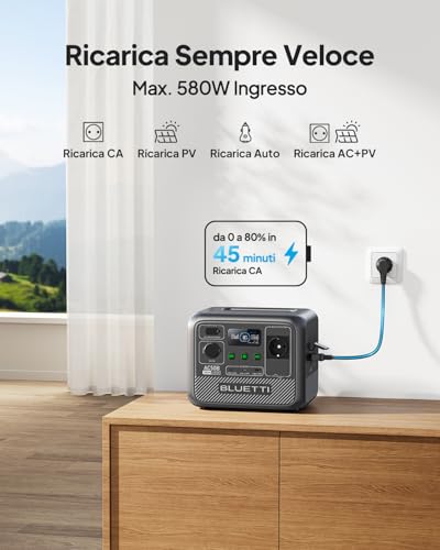 BLUETTI AC50B Centrale Elettrica Portatile, 448Wh LiFePO4 Batteria Backup, 700W AC Uscita (1050W Picco), 65W USB-C PD Uscita, Generatore Solare per Campeggio, Emergenza (Pannello Solare Opzionale) - Immagine 3
