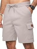 iClosam Pantalones Cortos Hombre de Pana Cargo Casual Verano Bermudas Shorts Casuales con Cintura elástica con Múltiples Bolsillos Shorts