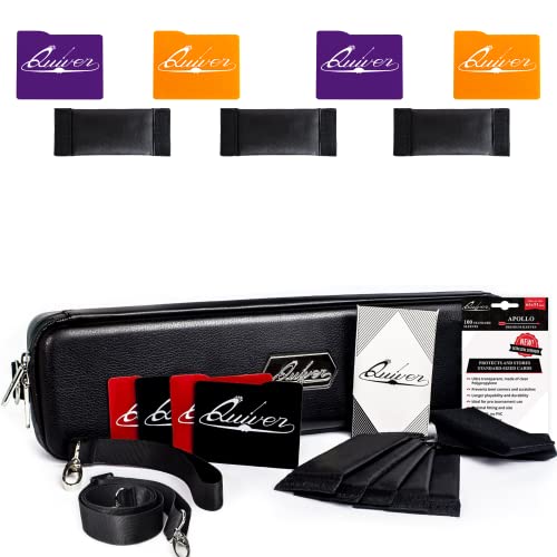 Quiver Time Bundle - Black Quiver Card Case + Orange And Purple Card Case Dividers & Separators (7-Piece Set) #TOP7