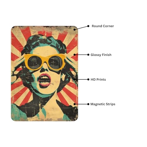 Image of Zesta Bathroom Decor Items Washroom Decor Tin Sign | Aesthetic Posters Wall Poster for Bedroom | Magnetic Cafe Decoration Items /Restaurant Decorations Items | Quirky Home Decor Bar Accent (Abstract)