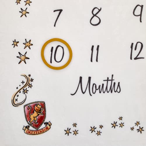 Image of Warner Brothers Harry Potter Magical Moments White and Gold Milestone Baby Blanket