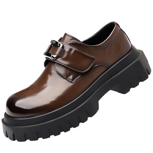 Men's Spring Leather Derby Shoes British Style Casual Formal Shoes Thick Sole Stylish Versatile Oxford Shoes for Men