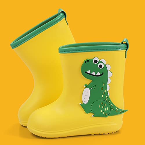 Generic Rain Boots Toddler Children Cute Dinosaur Pull on Rainboots Boys Girls Cartoon Animals Water Shoes Baby2