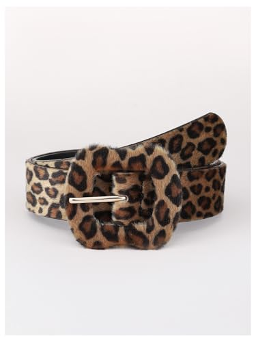 Floerns Women's Faux Leather Cheetah Print Leopard Waist Belts For Jeans Dress2