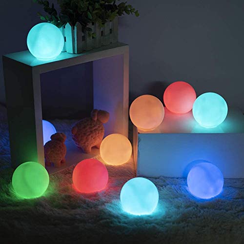 LOFTEK Led Pool Balls Lights,Color Changing Floating Led Pool Light Waterproof IP65,Battery LED Ball Lights,Hot Tub Glow Balls,Bath Toys,Pool Toys,Night Lights,Glow Beach Ball Outdoor Indoor (2 Packs)