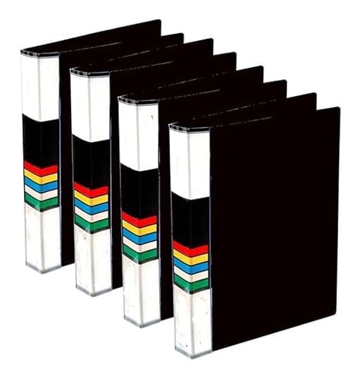 Eclet Raccoglitore ad anelli in plastica, formato A4, per certificati e documenti, per ufficio e certificati, in plastica, per documenti, confezione da 4