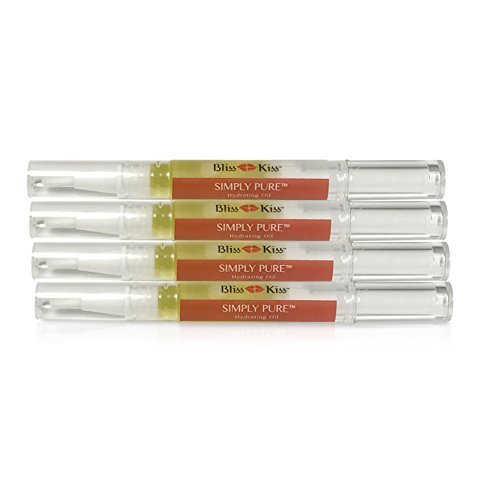 Bliss Kiss | Fragrance Free 4 Nail Oil Cuticle Pens w/Vitamin E & Jojoba⏤Nail Strengthener Nail Growth Serum for Brittle, Peeling, Breaking, Thin nails