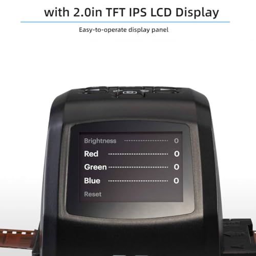 Image of Film Slide Scanner 22MP with 2.0in TFT LCD Display, Converts 135 126 110 8mm Films Slides to Negatives, Color Black White JPG Photos