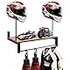 Gemsaya Helmhalterung Wand für 2 Motorradhelm, Helm Huthalterung Wand, Multifunktional Motorradhelmhalter Plattenständer Display Organizer mit 4 Aufhängeclip für Motorrad Kleidung Handschuhe