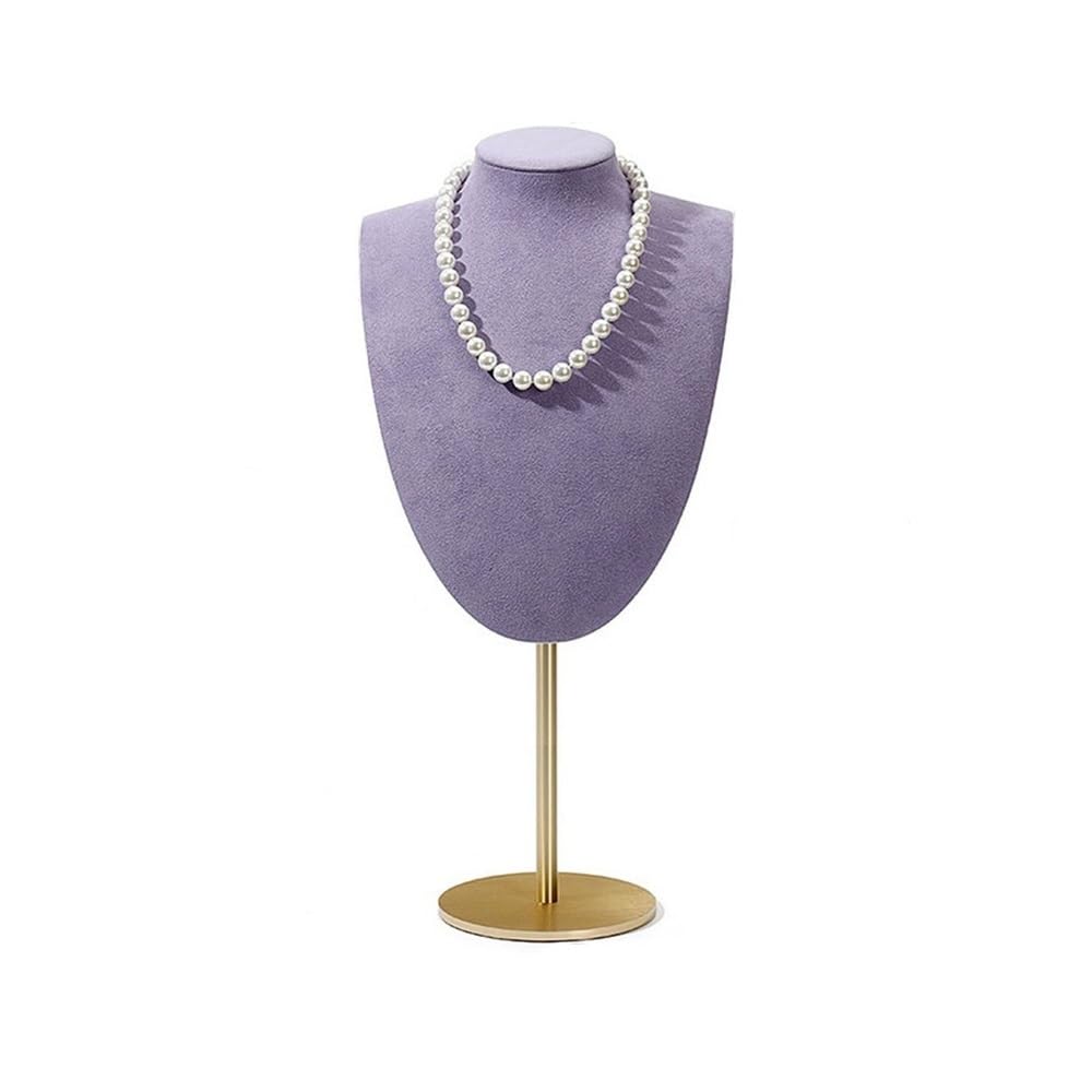 ZYYANSHOP Jewelry dummy display Necklace Display Rack Jewelry Store Pendant Fashion Microfiber Retractable Aluminum Alloy Window Stand(Purple)