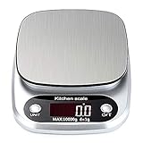  Báscula Digital de Cocina (10kg / 1g), Báscula Electrónica de Alta Precisión con función de Tara, Balanza de Alimentos Multifuncional para Cocina, Color Gris