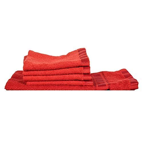 Coton main et serviette de bain rouge Act-018 compact et ultra absorbant