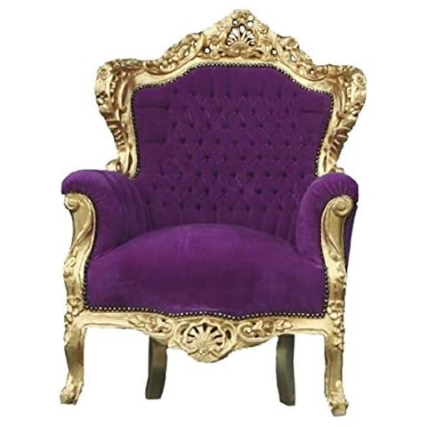 Casa Padrino Baroque Armchair King Lila/Gold Cover