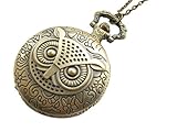 watch necklace Steampunk Pocket Watch,Ancient Bronze Owl Pocket Owl Pocket Watch Pendant