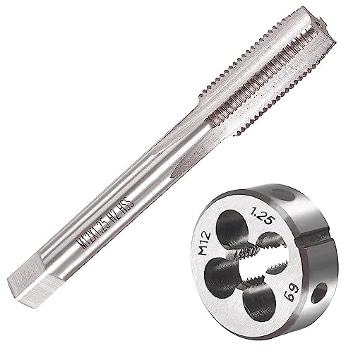 Saipor M12 X 1.25 Metric Tap and Die Set M12 X 1.25mm HSS Straight Fluted Machine Thread Right Hand Screw Tap and Round Threading Die by Saipor - Used condition - CA$14.52