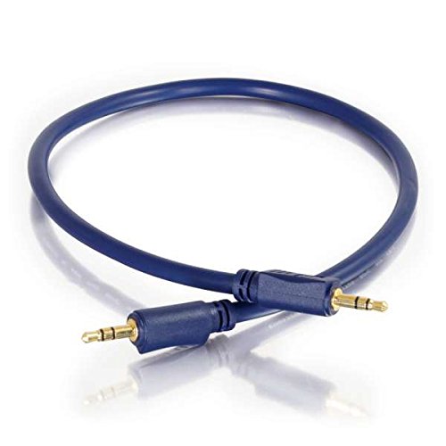 C2G 40600 Velocity 3.5Mm M/M Stereo Audio Cable, Aux Cable, Blue (1.5 Feet, 0.45 Meters) #TOP2