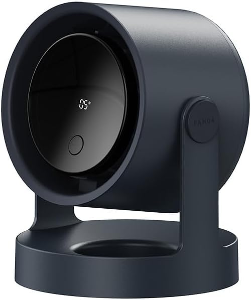Werwing Ventilador de circulación de aire montado en escritorio y pared, recargable por USB, 5 velocidades, silencioso 36-45 dB, para cocina/baño (negro)
