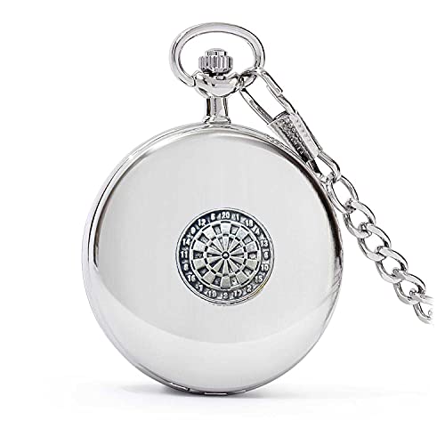 Coffret cadeau pour homme : montre de poche S18 au motif cible de fléchettes