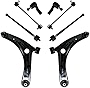 TRQ Front Control Arm Ball Joint Tie Rod Sway Link Steering Suspension Kit 8pc