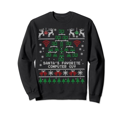 Santa's Favorite Computer Guy Tech Support Ugly Christmas Sweatshirt